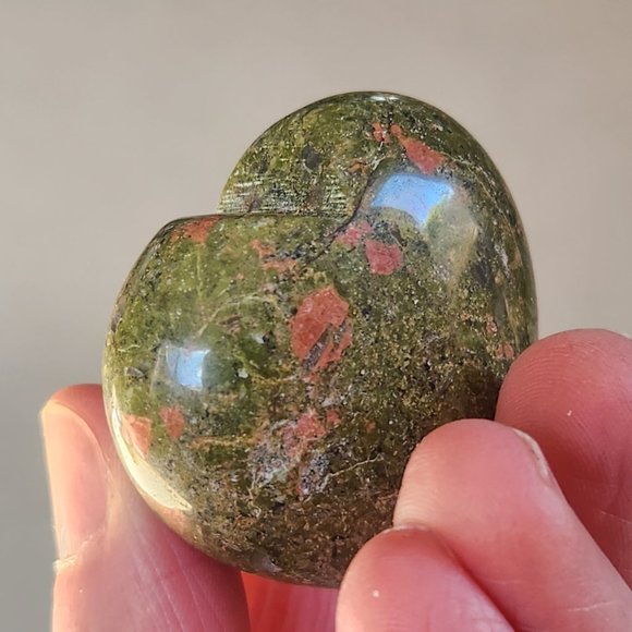 Unakite Heart Natural Mineral Rock Stone Valentine - Picture 4 of 4